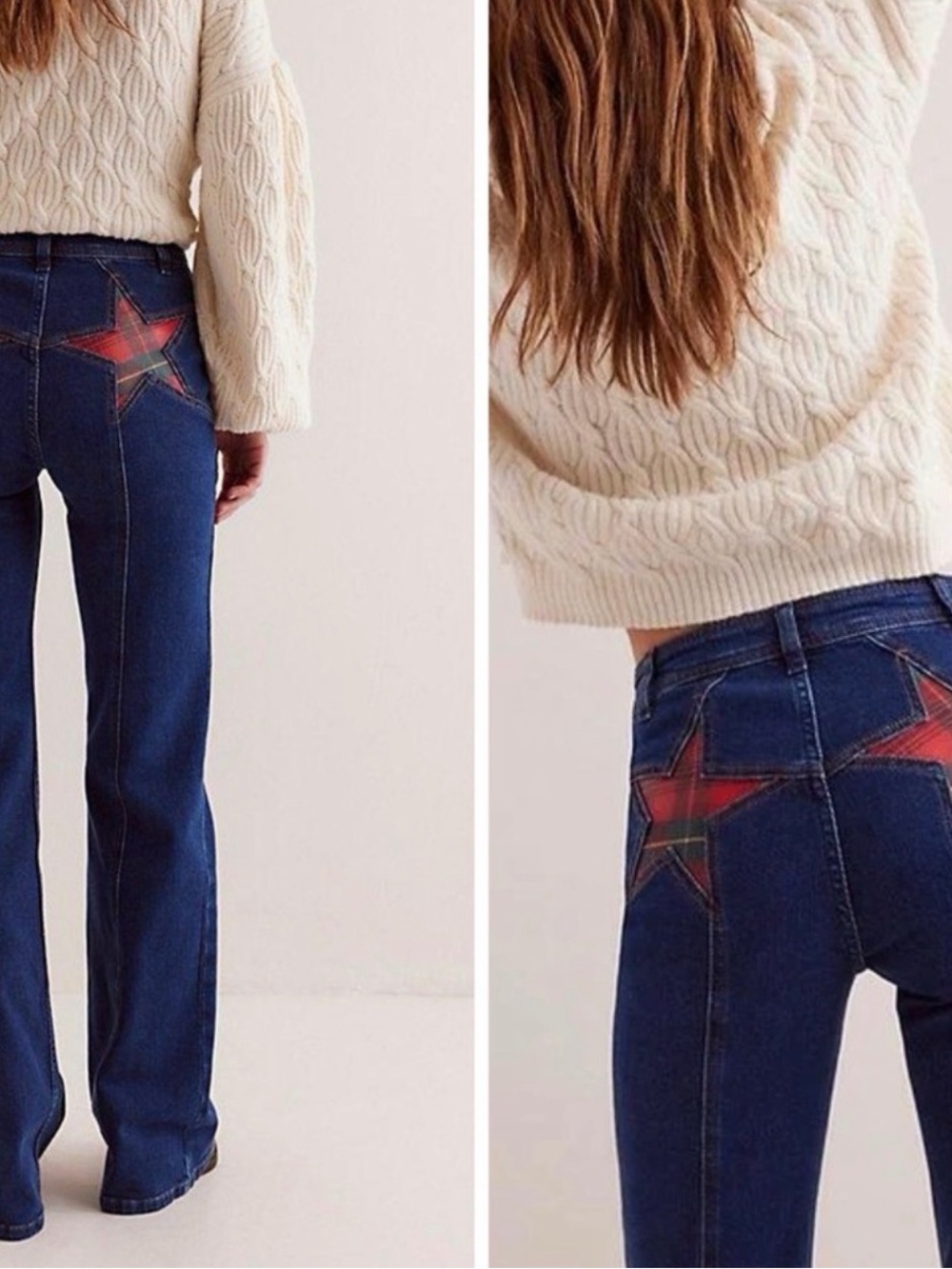 NWT We The Free Firecracker Tartan Star Flare Jeans Sz 31 Free People